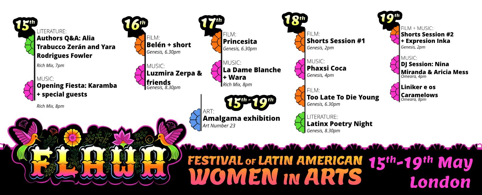 FLAWA: Primer festival de arte liderado por mujeres latinoamericanas en Londres lineup